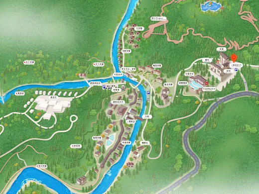 宝塔结合景区手绘地图智慧导览和720全景技术，可以让景区更加“动”起来，为游客提供更加身临其境的导览体验。